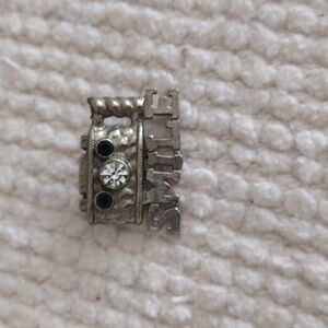 Silver Camera Brooch with Smile Text